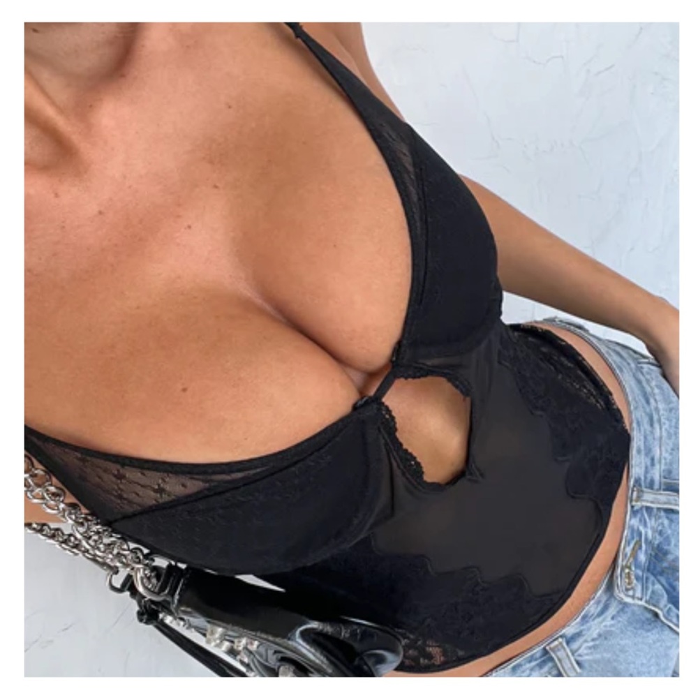 Black Lace Camisole Top